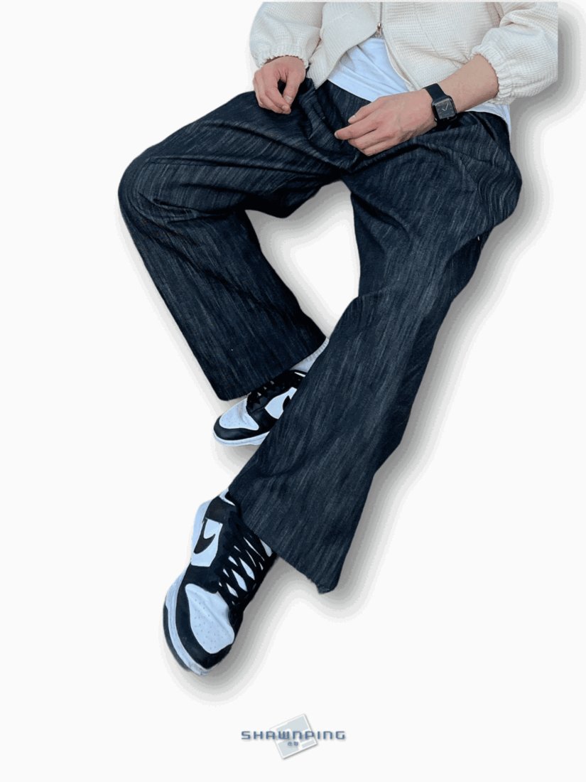 논페이드 데님 와이드 팬츠 와이드바지 블랙 Nonfaded Denim Wide Pants