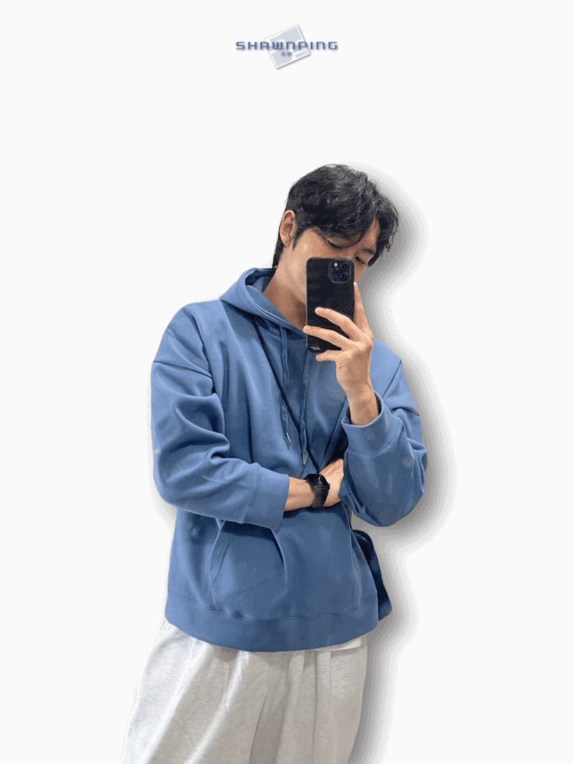 오버핏 무지 합포후드 빅사이즈 소라 Overfit Hood T