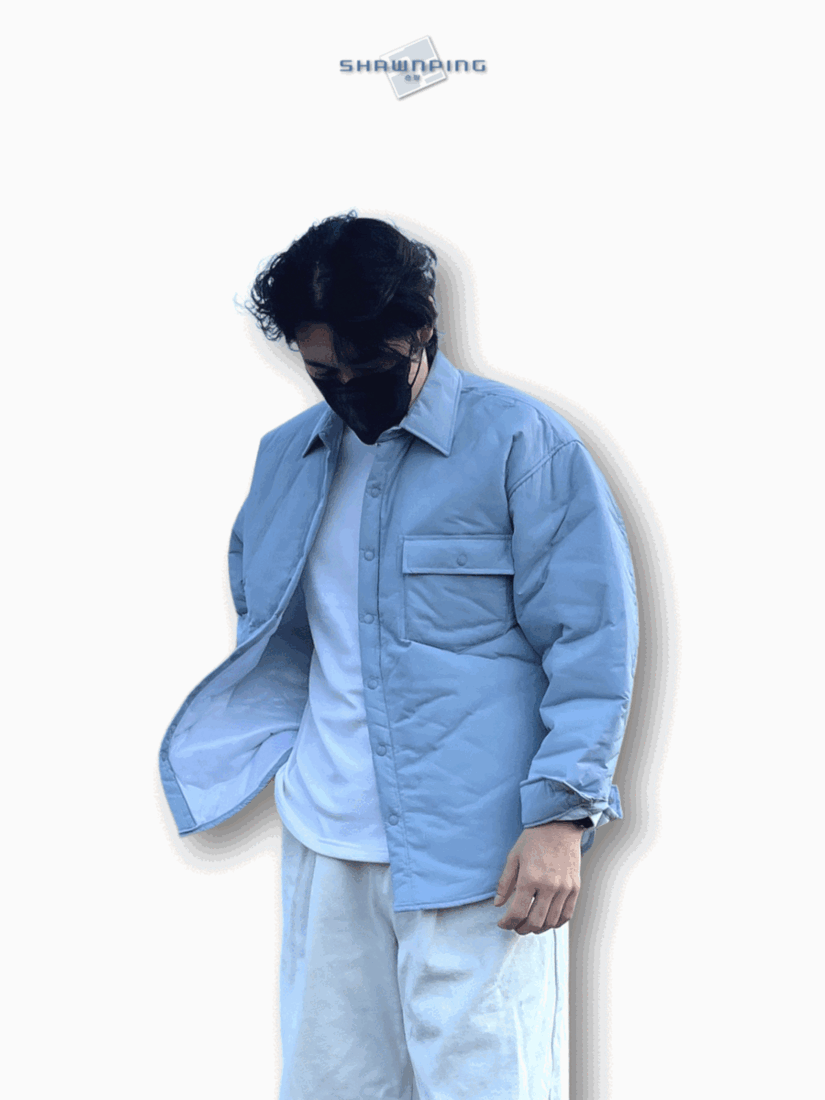 오버핏 원포켓 경량 패딩 셔츠 패딩자켓 소라 Overfit Lightweight Padding Shirt