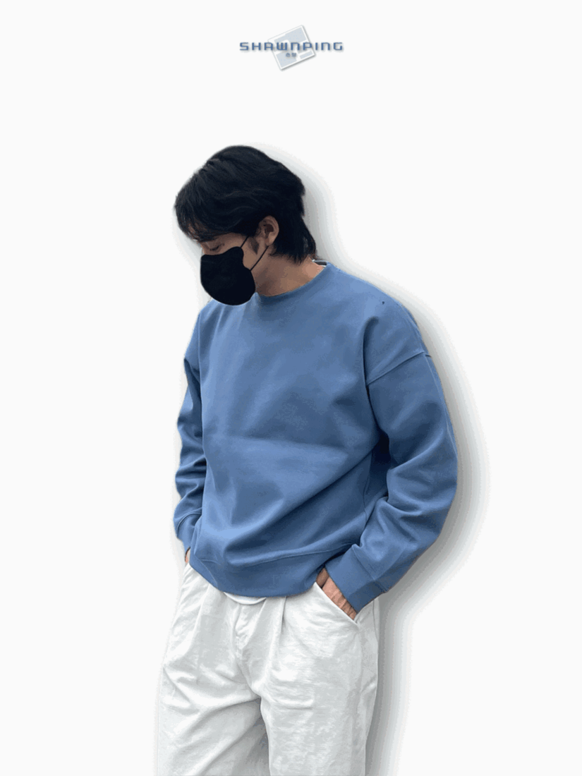 오버핏 무지 합포 맨투맨 MTM 빅사이즈 소라 Overfit Pullover MTM