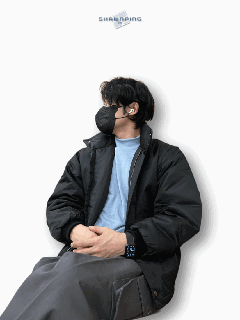 푸퍼 웰론 숏 패딩 5온스 경량패딩 자켓 점퍼 블랙 Puffer Wellon Short Padding Jacket 5oz