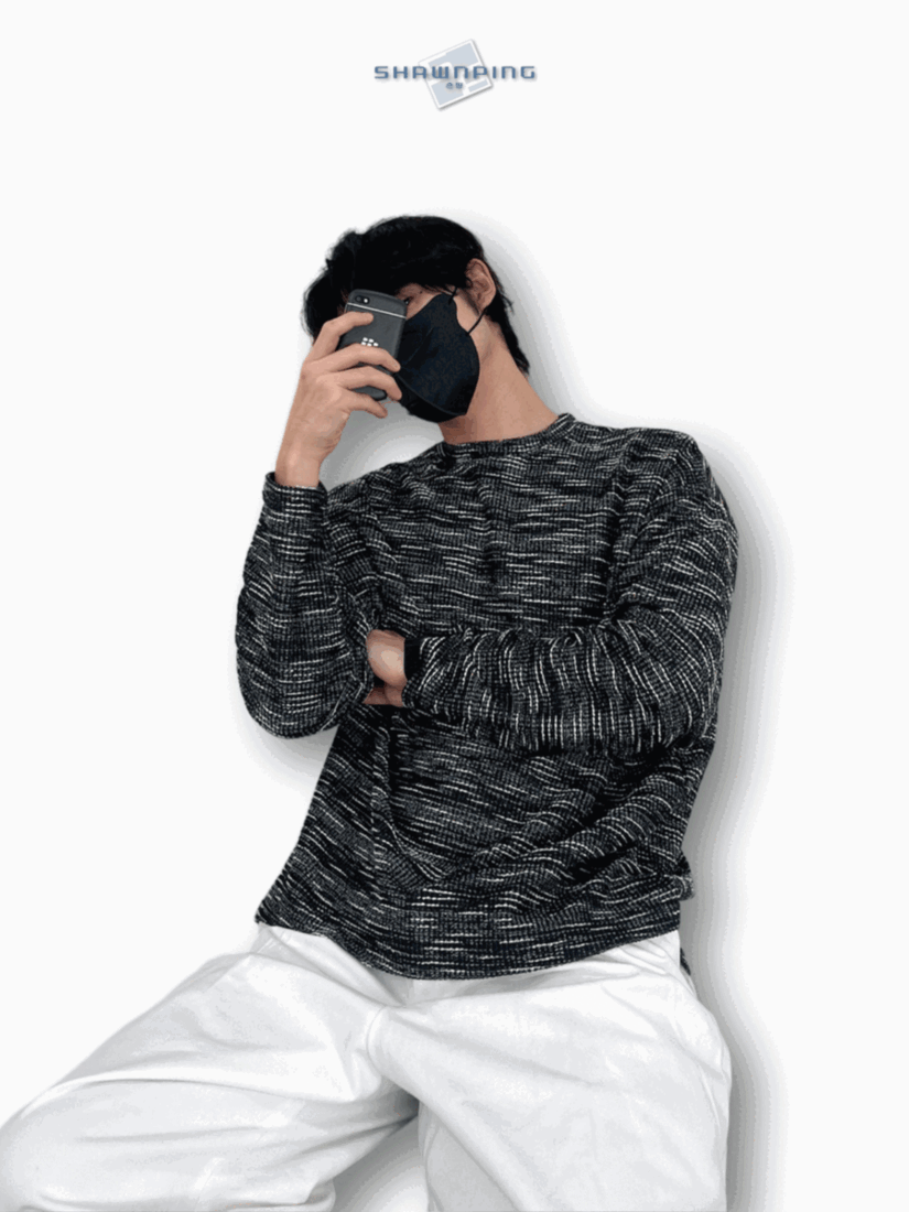Rough Tweed Knit Black 트위드 오버핏 긴팔티 루즈핏 남자 봄 니트 블랙