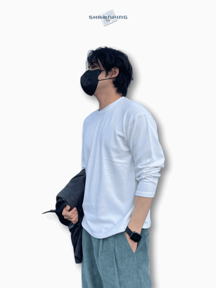 시그니처 긴팔티 기본티 롱슬리브 루즈핏 화이트 Signature Basic Long Sleeve T