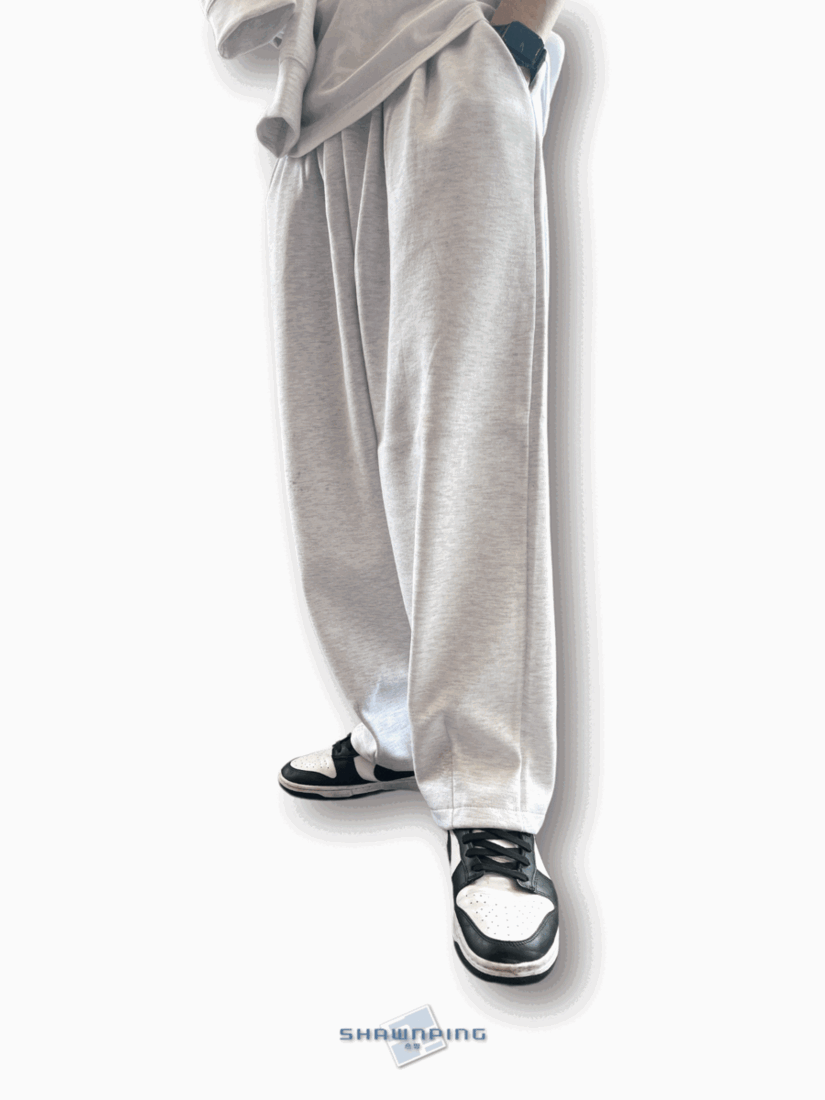 투턱 벌룬 합포츄리닝 와이드바지 와이드팬츠 트레이닝 팬츠 백메란지 Two Tuck Balloon Wide Pants