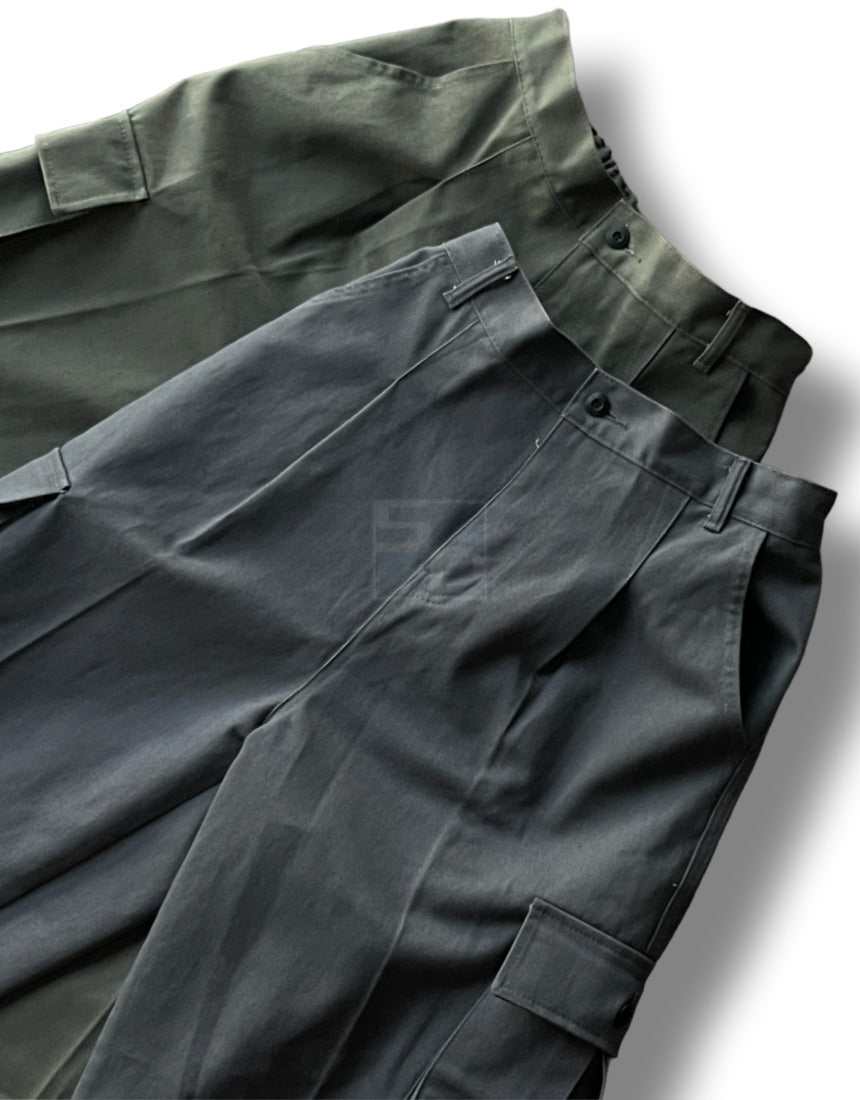 Nonfaded Row Cotton Wide Cargo Pants Charcoal