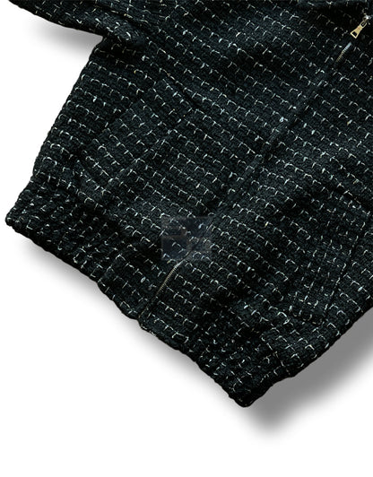 Tweed Cropped Wool Jumper Black