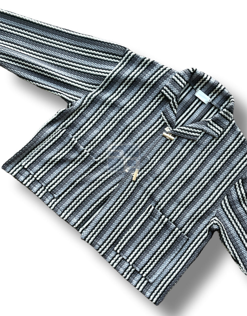 Toggle Stripe Knit Cardigan Khaki