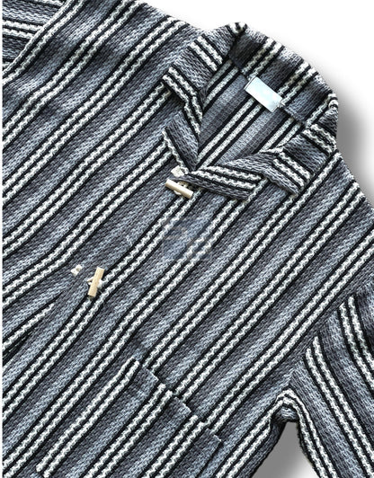 Toggle Stripe Knit Cardigan Khaki