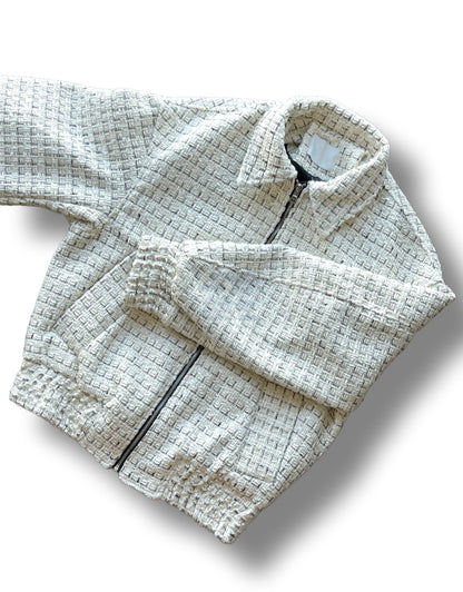 Tweed Cropped Wool Jumper Ivory