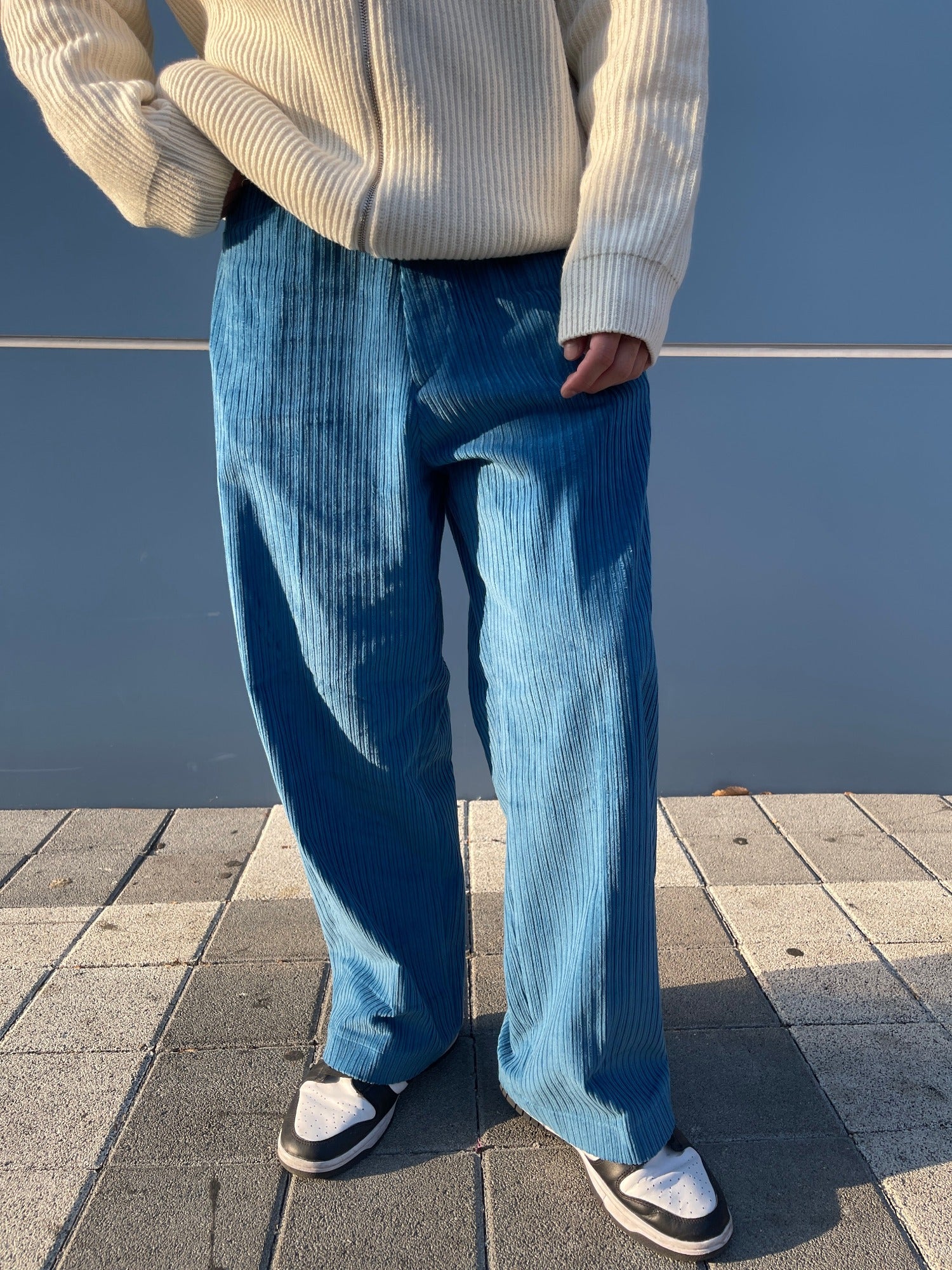 Wide Corduroy Pants Blue – SHAWNPING