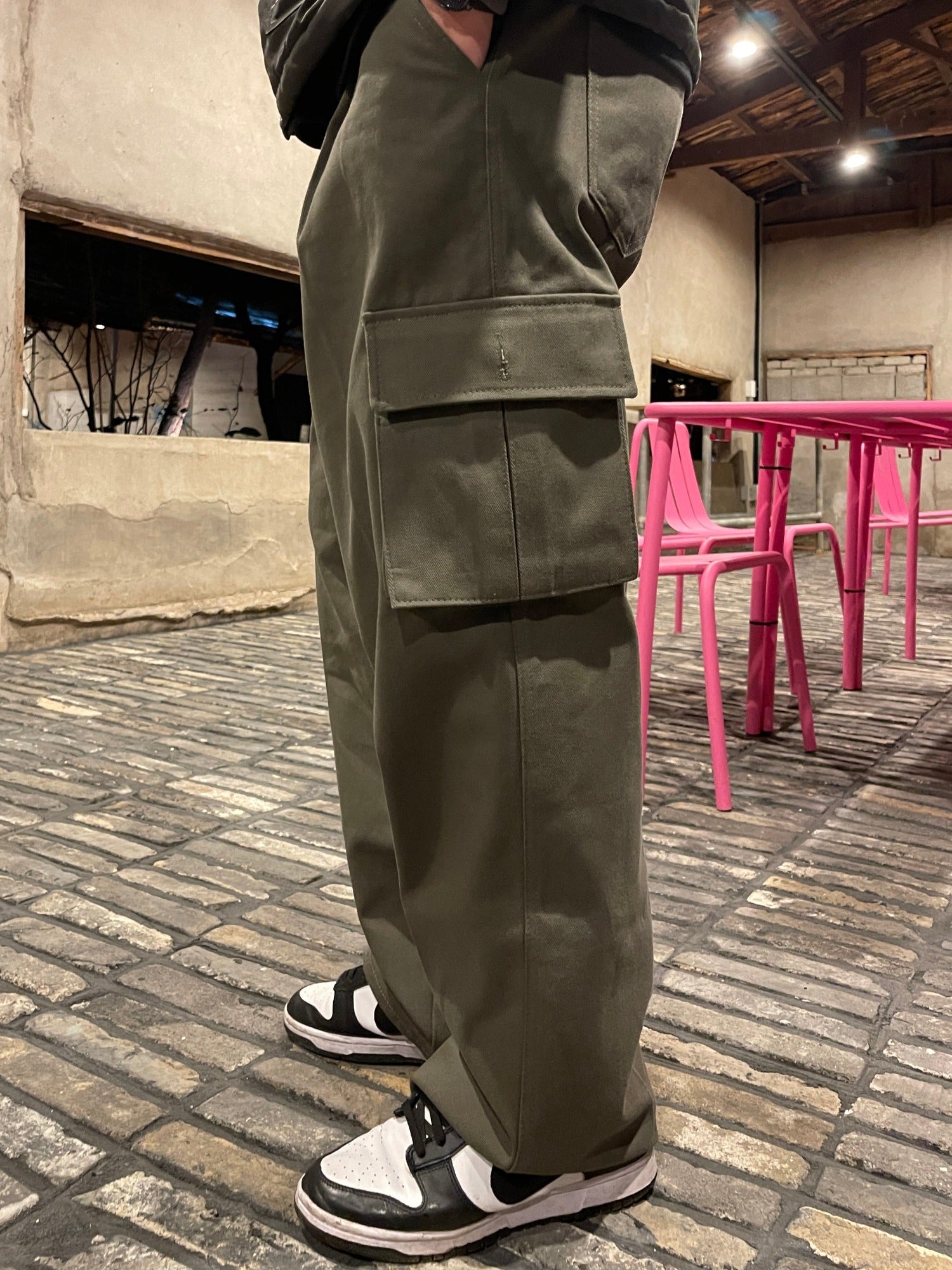 Nonfaded Row Cotton Wide Cargo Pants Khaki – SHAWNPING