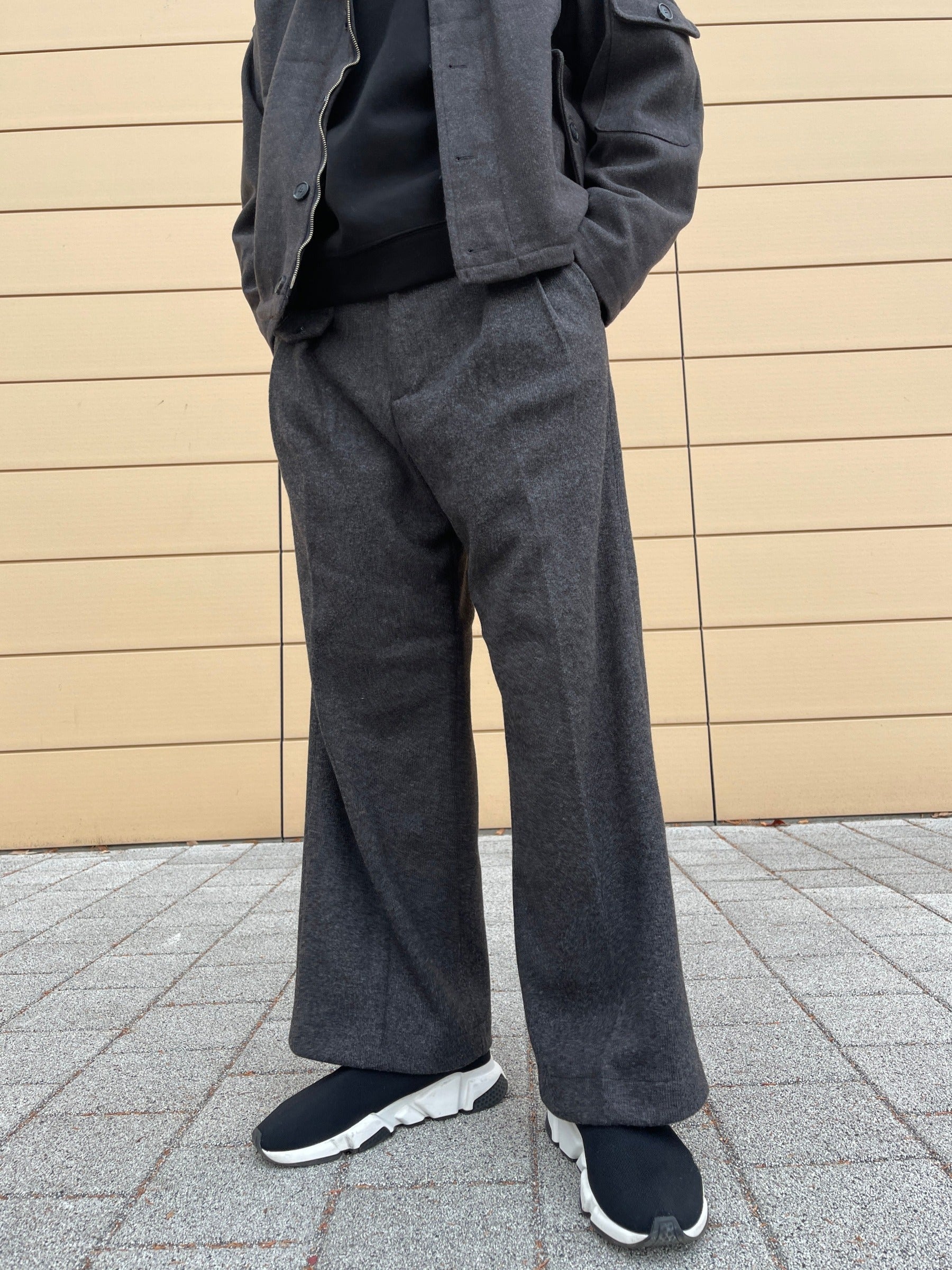 Sakariba Blouson Jacket & Slacks Setup Charcoal – SHAWNPING