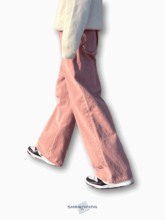 피그먼트 남자와이드바지 롱 와이드팬츠 오버핏 면바지 인디핑크 Pigment Cotton Wide Pants Indie Pink
